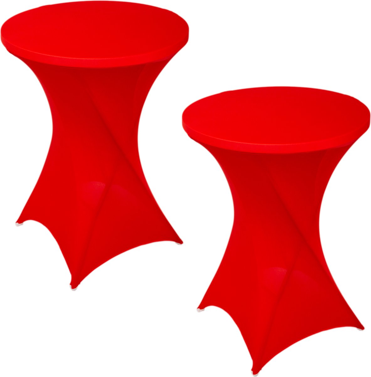 Statafelrok Rood x 2 – ∅80-85 x 110 cm – Stretch 2 stuks –   voor Statafel – Geschikt voor Horeca Evenementen | Sta Tafel Hoes | Staantafelhoes | Cocktailparty | Trouwerij